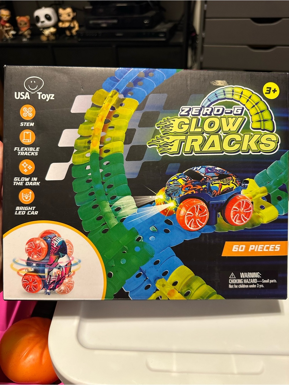USA Toyz Zero-G Glow Tracks Racetrack Playset with LED Car